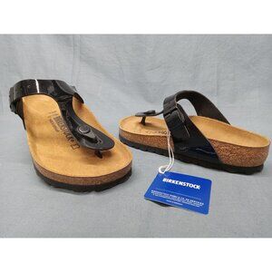 Birkenstock Womens Gizeh Birko-Flor Sandals Black Size 4 NEW NO BOX!